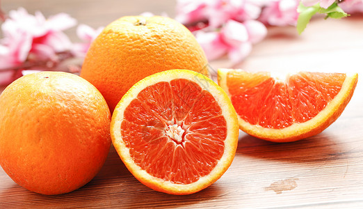 四个水果素材新鲜血橙背景