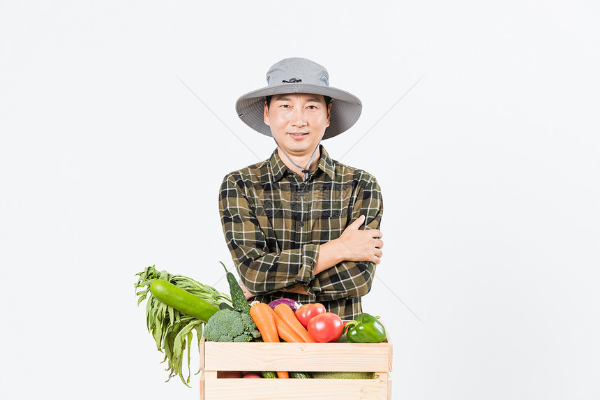 农民新鲜蔬菜展示图片