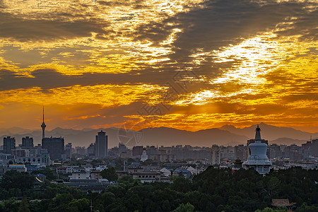 夕阳下的北京图片
