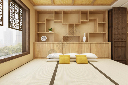 榻榻米地台日式极简家居设计图片