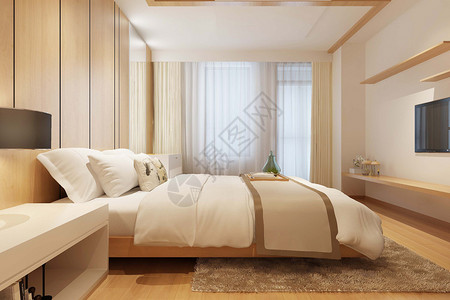 商务风酒店卧室软装设计图片