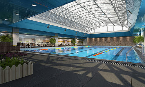 游泳馆室内现代游泳池设计图片