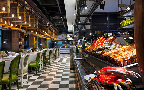 鲍鱼海鲜美食现代自助餐厅设计图片