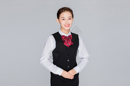 礼仪小姐微笑的接待客服美女背景