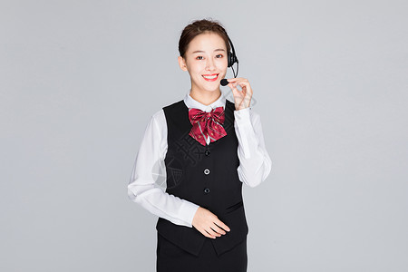 微笑的客服代表美女图片