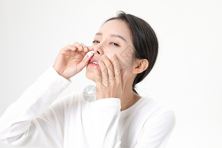 鼻腔女性流鼻血背景