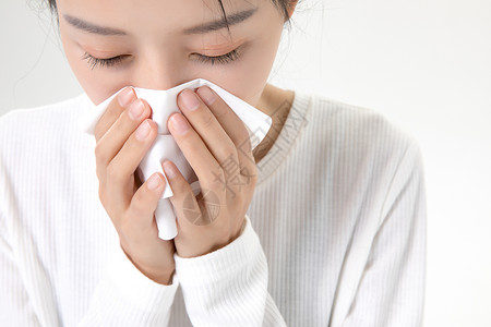 鼻炎喷剂女性流鼻血感冒背景