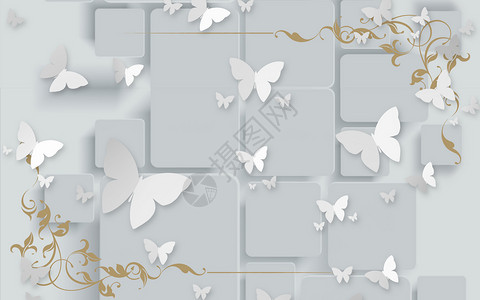蝴蝶花纹现代花纹背景墙设计图片