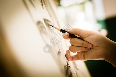 铅笔人物素材素描手部特写背景