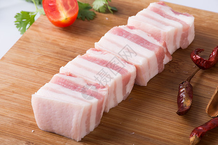 健康猪肉新鲜的五花肉背景