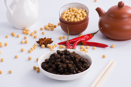 干豆豉传统美味的豆豉背景