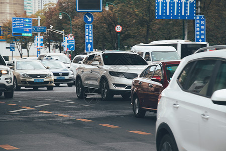 汽车拥挤汽车交通堵车背景