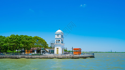 上海巴士上海滴水湖自然风光背景