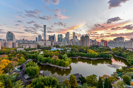 小湖北京CBD团结湖公园背景