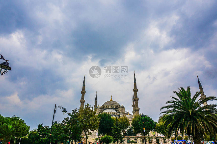 土耳其伊斯坦布尔蓝色清真寺图片