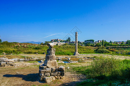 阿玛利亚土耳其塞尔丘克阿尔忒弥斯神庙背景