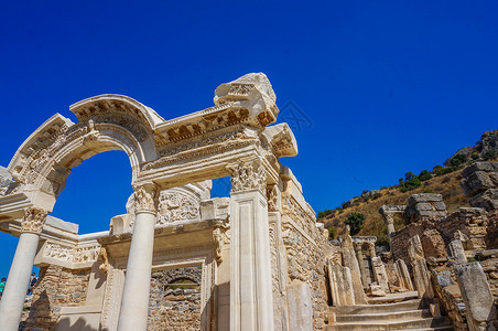 古希腊剧场土耳其塞尔丘克以弗所古城背景