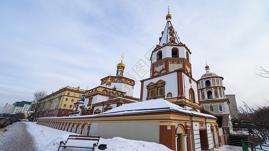 主显节教堂伊尔库茨克圣十字教堂背景