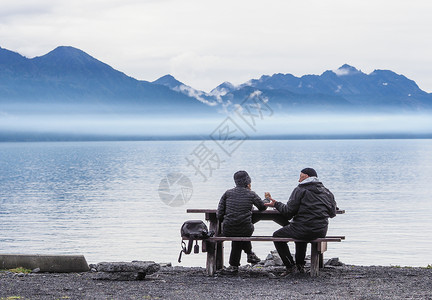 美国 雪山美国阿拉斯加湾背景