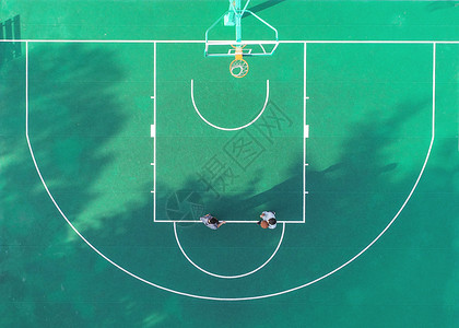 篮球操场航拍篮球半场背景