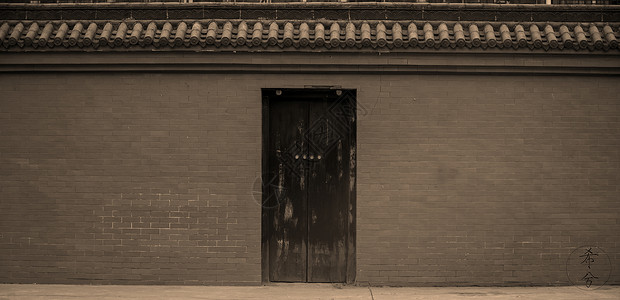老照片相册西安城墙周围建筑背景