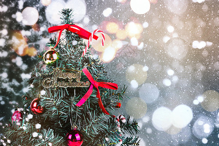 圣诞背景雪花圣诞树高清图片