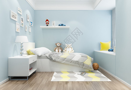 儿童房素材北欧风儿童房卧室室内设计效果图背景