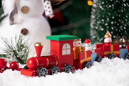 圣诞节小火车背景图片