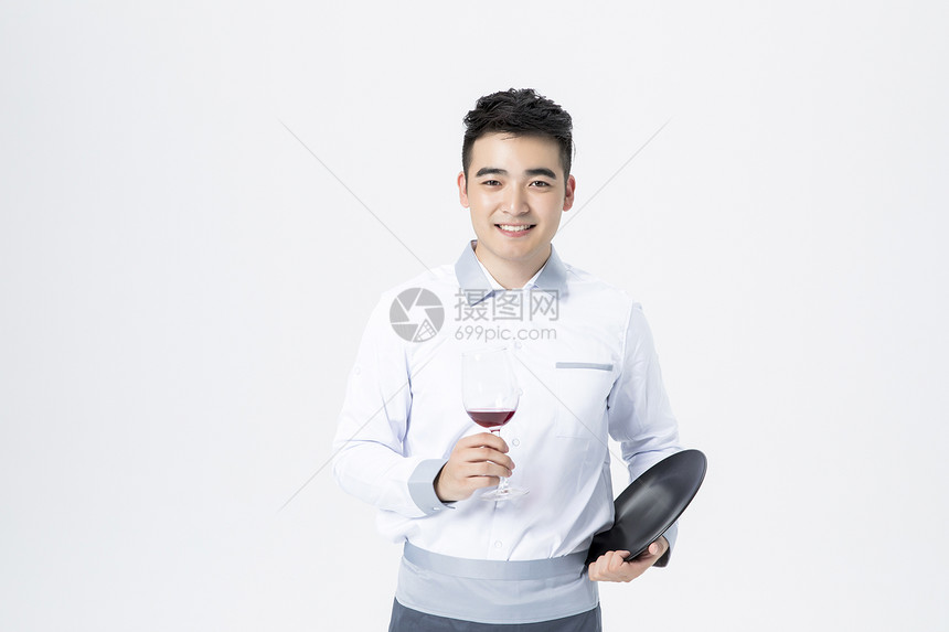 男性服务员红酒图片