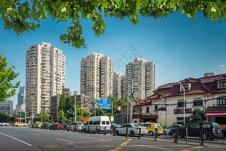 市貌上海徐汇区长宁路背景