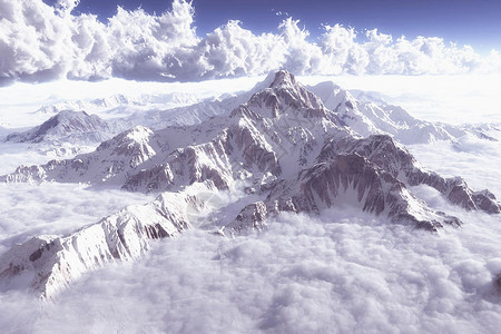飞机上的景色冬季雪景设计图片