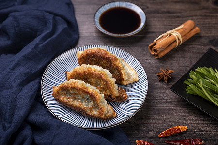 蔬菜煎饺冬至传统年味煎饺背景