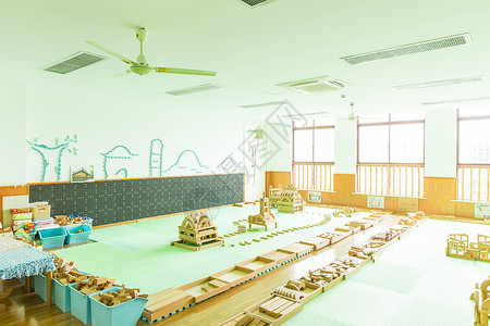 积木设计素材幼儿园积木室环境背景