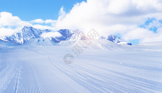 白雪覆盖冬季场景设计图片