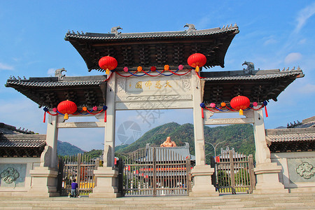 中国五大佛山雪窦寺背景图片
