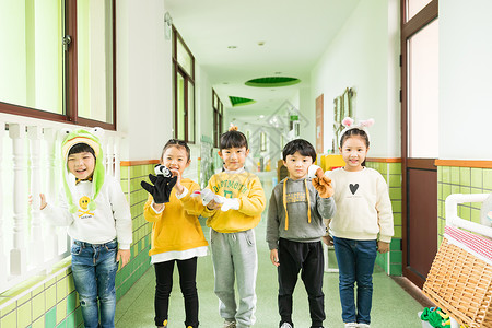 扮演熊猫的男孩幼儿园儿童动物扮演背景