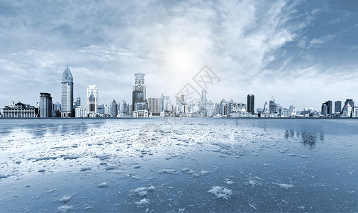 冬天建筑冬季场景设计图片