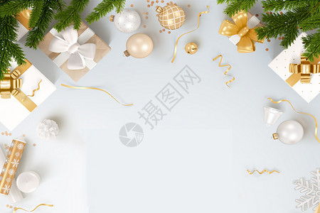 稻穗和礼盒圣诞节设计图片