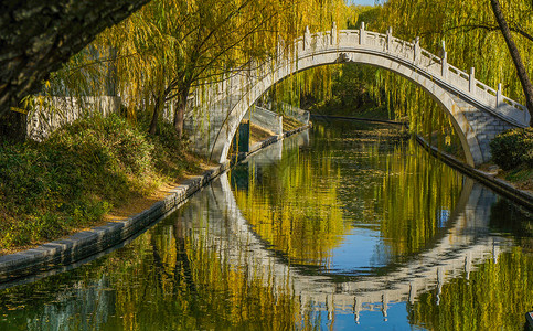 北京紫竹院公园拱桥高清图片