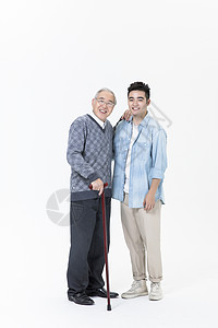 敬老搀扶老人拐杖背景图片