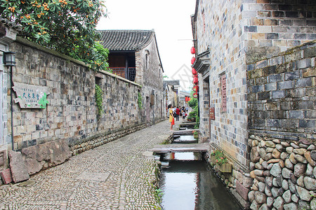 古代民居前童古镇背景