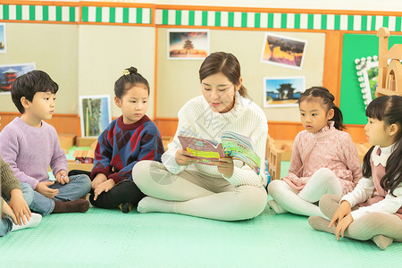 儿童教育幼儿园教师读书高清图片