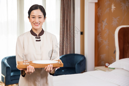 酒店宾馆客房保洁员服务形象图片