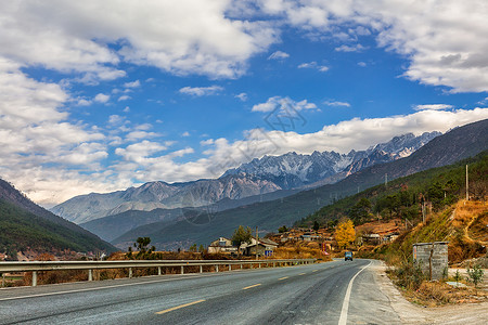 云南公路玉龙雪山公路背景