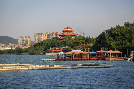 刺桐泉州西湖公园背景