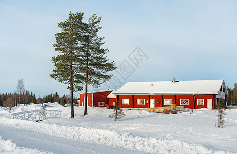 北欧芬兰洛瓦涅米圣诞老人村高清图片