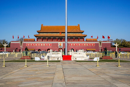 北京升旗仪式北京天安门景色背景