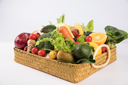 白色水果蔬菜果蔬新鲜果蔬组合背景