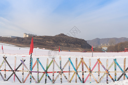 天津盘山滑雪场背景图片