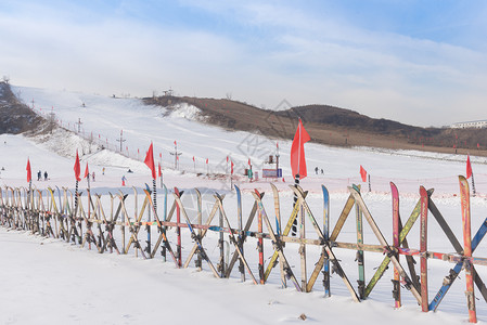 天津盘山滑雪场背景